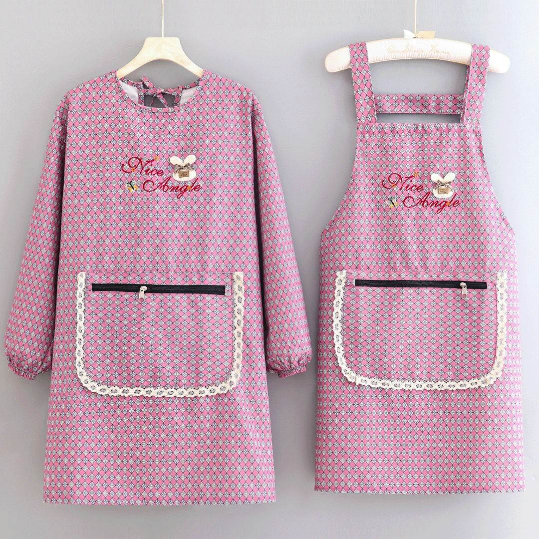 洋气外穿小清新围裙舒适透气家用做饭防油防污工作服男女款罩衣