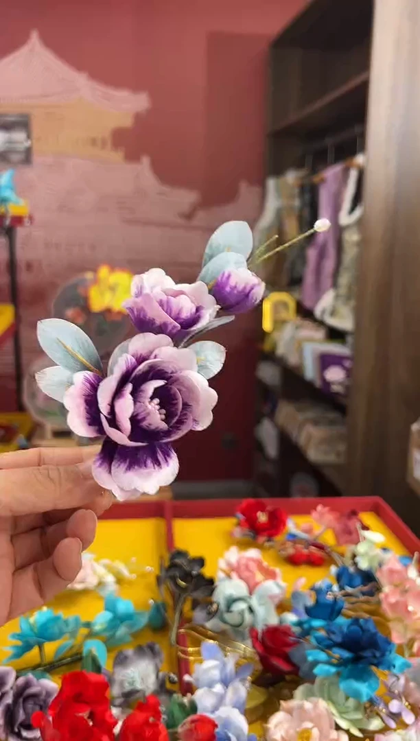 【闪购商品】刺绣非遗绒花（发饰）