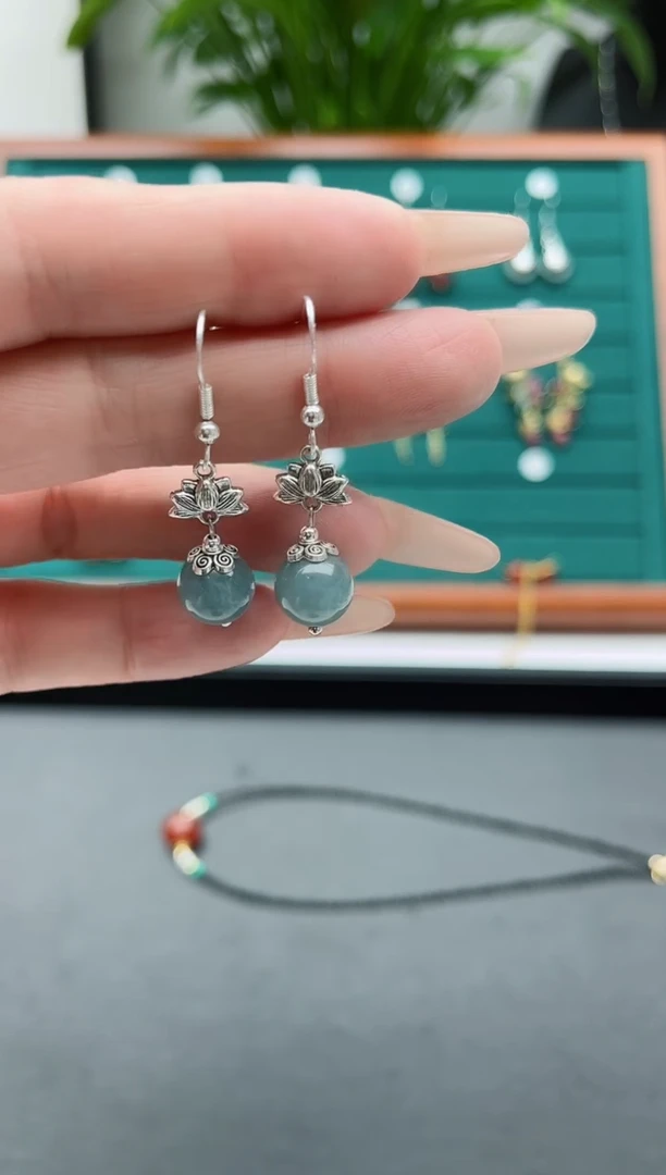 【闪购商品】玛瑙/玉髓耳饰银S925镶嵌01