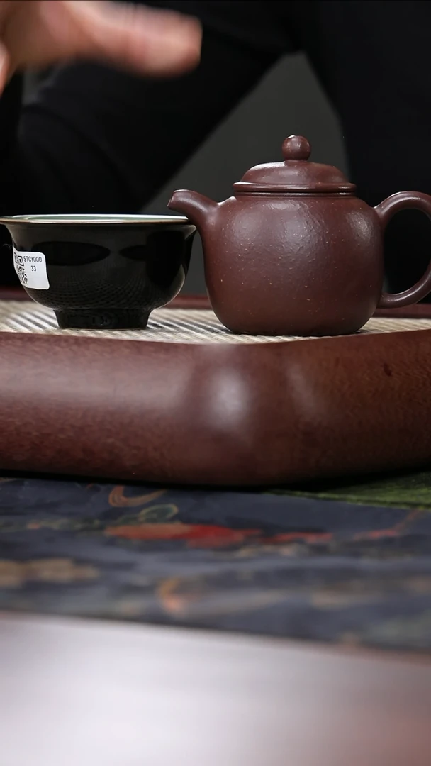 茶壶紫砂MK 精品紫砂壶 紫泥 匏尊+黑釉压手杯