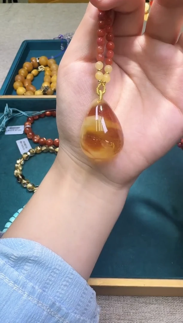蜜蜡颈饰未镶嵌多样性发一件 076