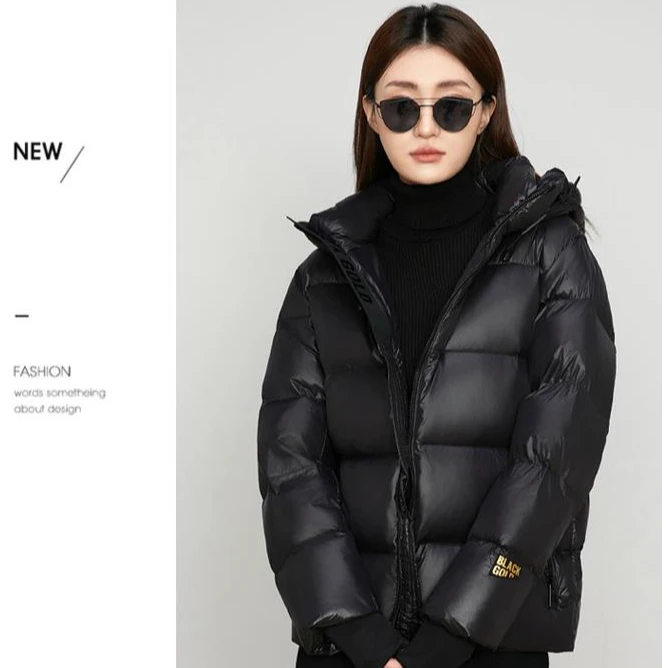 反季短款加厚百搭保暖连帽韩版宽松石墨烯4.0情侣鹅绒服XP8123