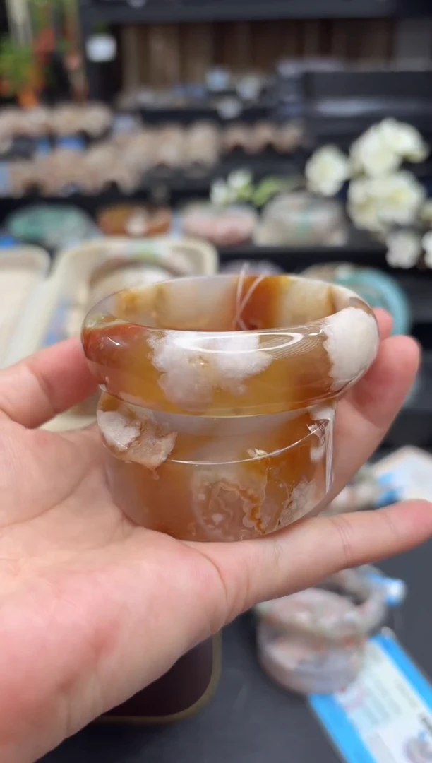 未镶嵌手镯石英质玉108(58圈赠送镯心)