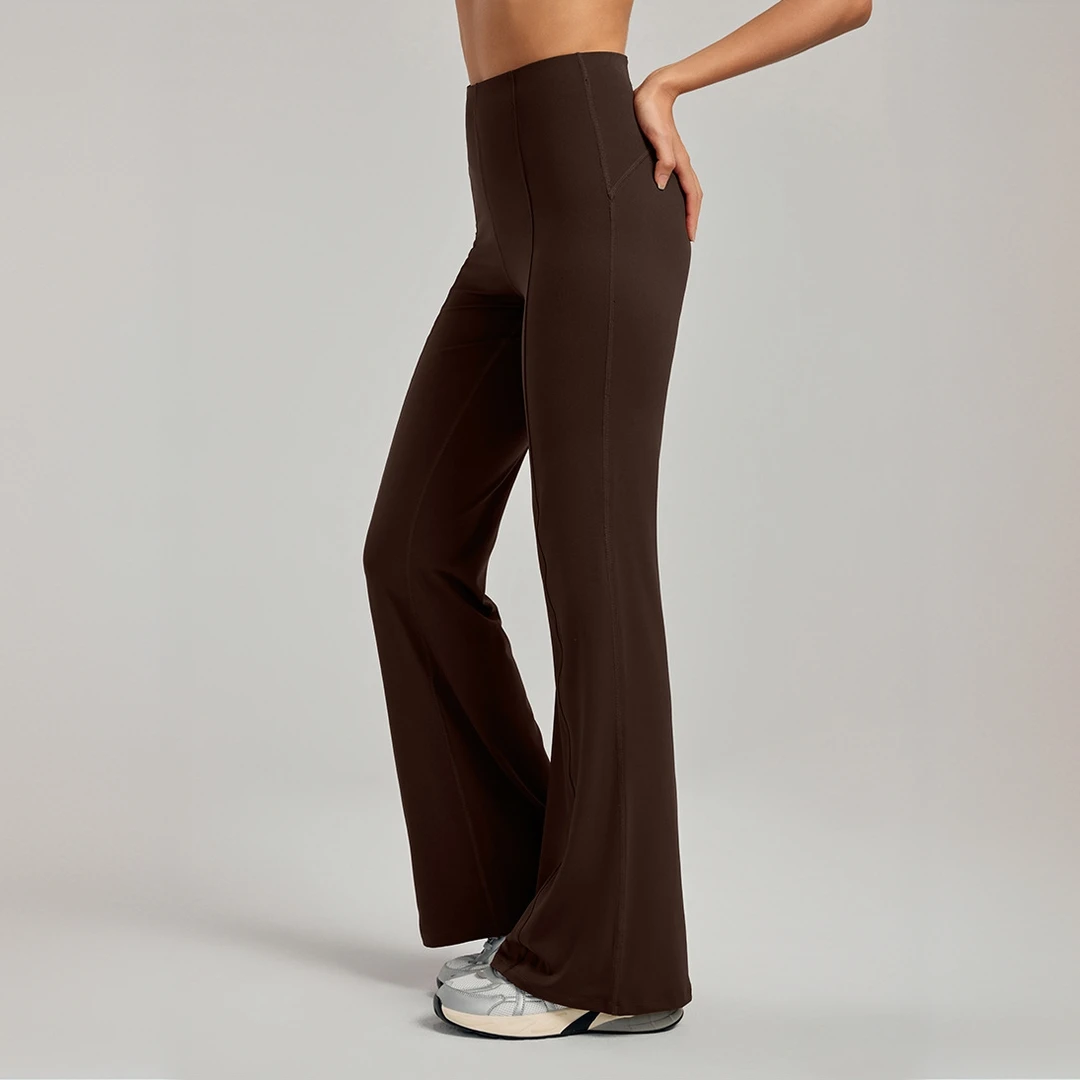 春夏新款显瘦翘臀微喇瑜伽裤百搭休闲喇叭运动裤直腿高弹健身裤女