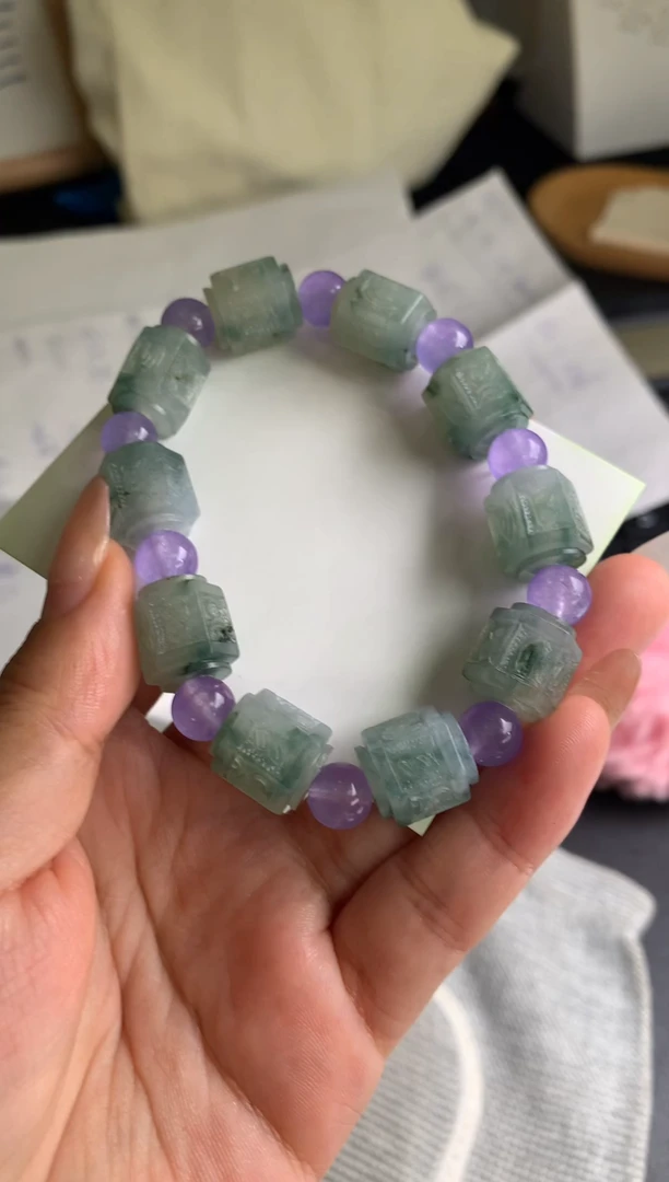 定制翡翠未镶嵌六字箴言