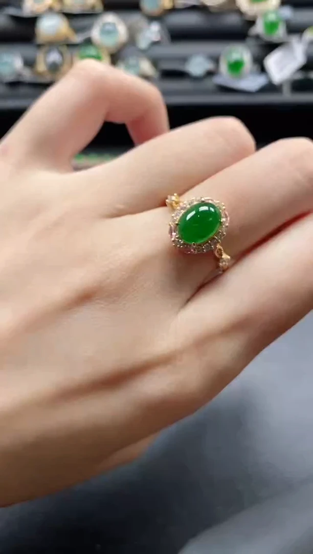 【闪购商品】翡翠戒指银S925镶嵌1111