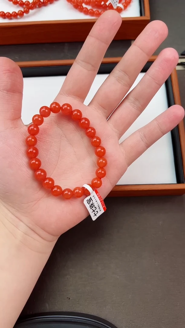 【闪购商品】南红玛瑙亮光卡8+手串未镶嵌保山杨柳滴水洞高品单圈