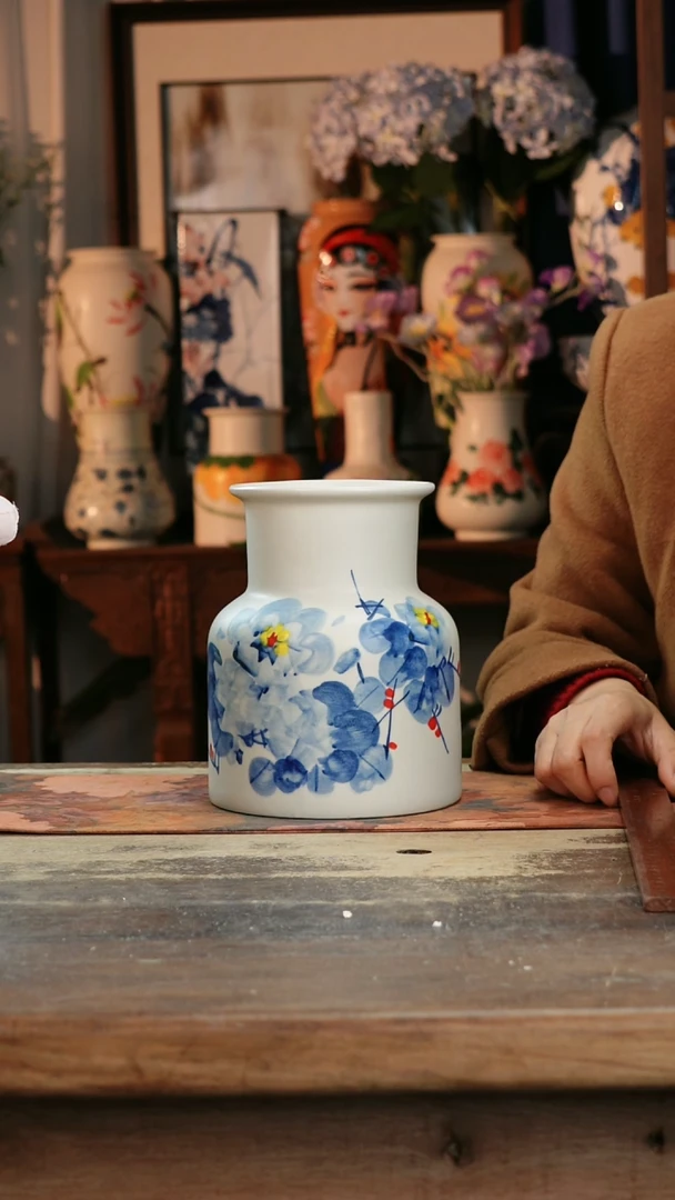 【闪购商品】瓷片景德镇纯手工釉下彩精品花瓶