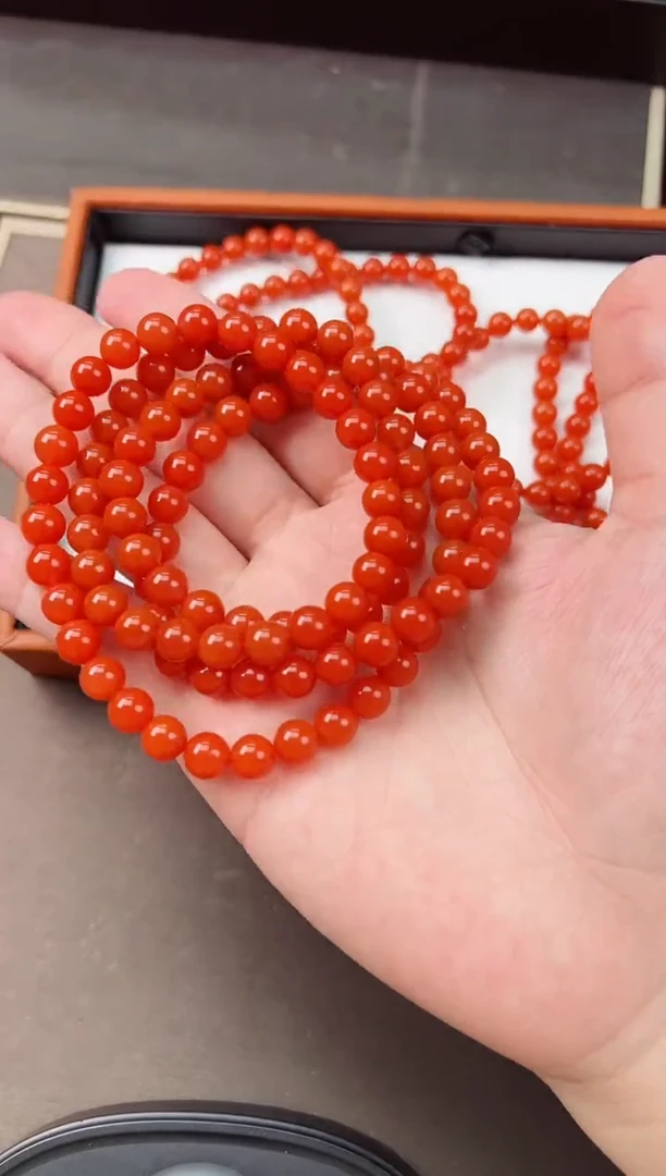 【闪购商品】南红玛瑙长串未镶嵌阿东寨亮光高高品7+一条