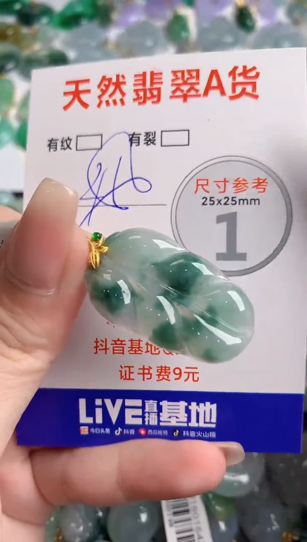 翡翠18K金镶嵌颈饰0782667514