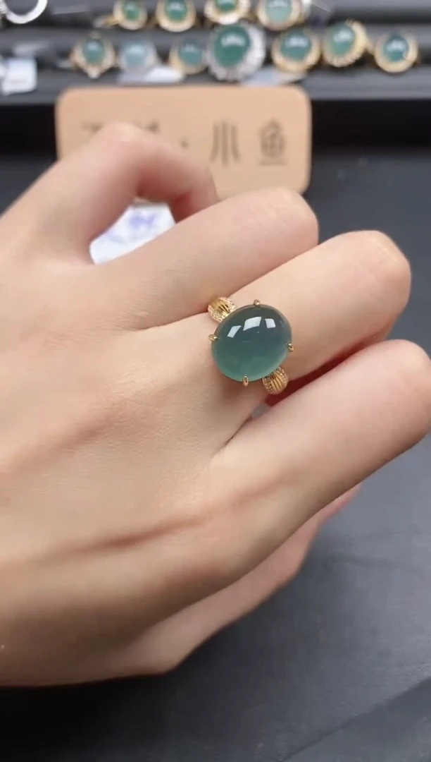 翡翠戒指银S925镶嵌51151