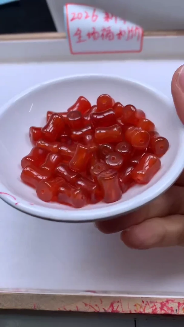 未镶嵌散珠南红玛瑙A2092 南红 胖竹节8*12mm10个9.8元