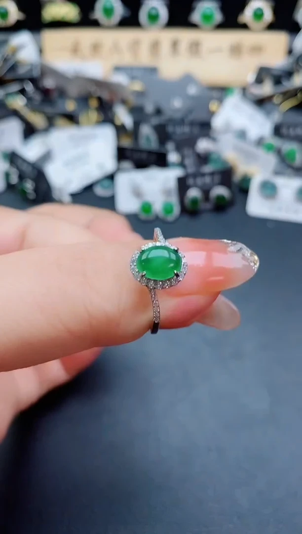 银S925镶嵌戒指翡翠580
