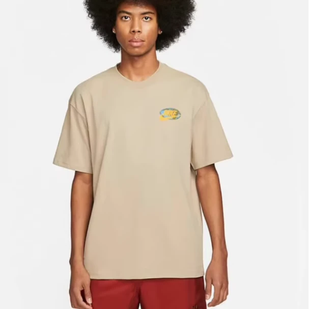 NIKE/耐克休闲舒适宽松地球印花纯棉透气圆领短袖T恤FB9812D