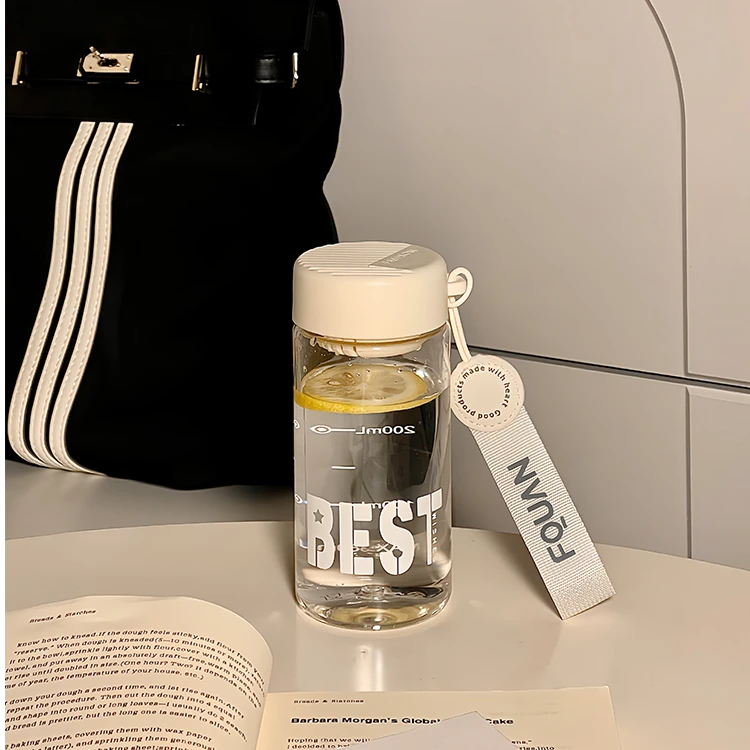 2025新款耐高温塑料水杯女生高颜值小巧便携杯子夏季刻度透明茶漏