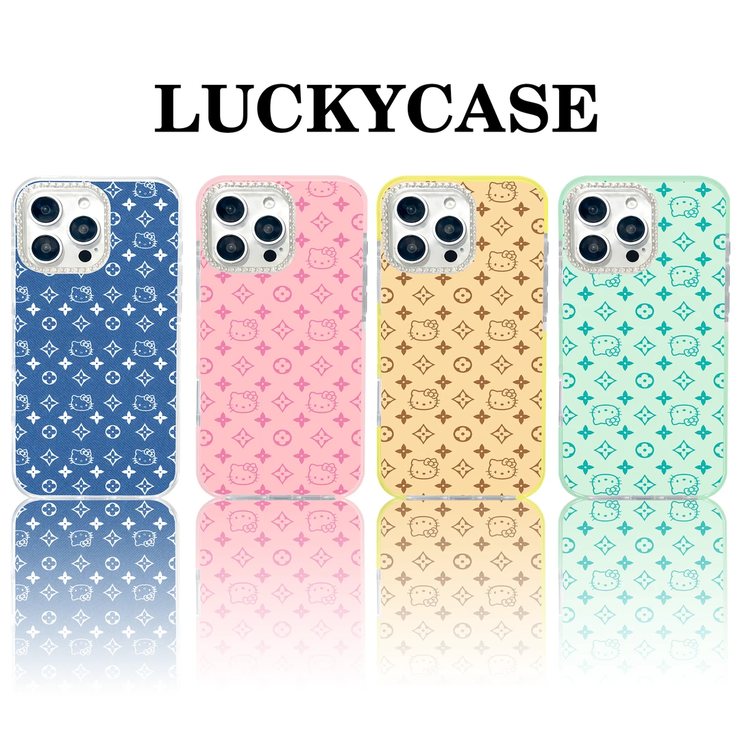 Lucky Case 原创〖老花KT〗适用苹果钻石果冻壳iPhone13-16Promax