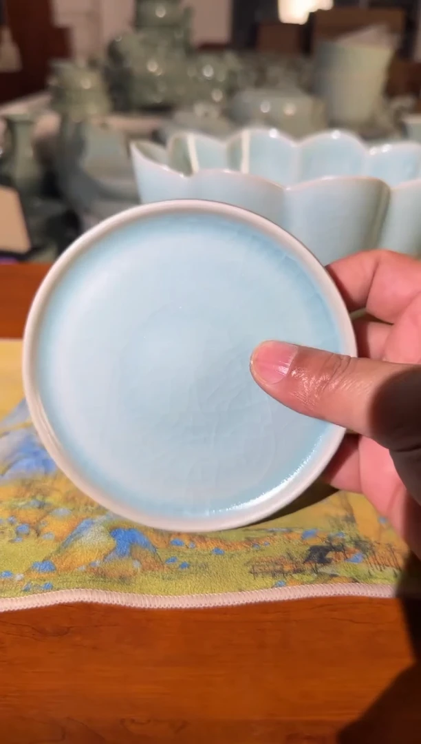 汝瓷平顶山汝瓷产品  仿古杯垫