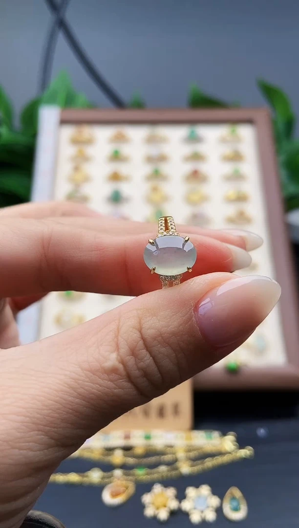 银S925镶嵌戒指翡翠12