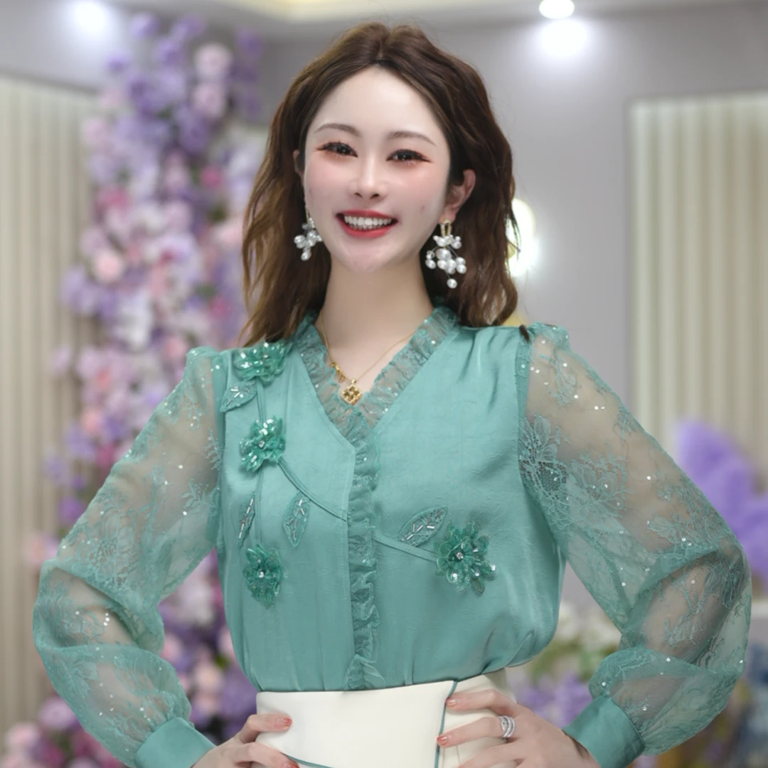 米娅 春夏新款流行时尚纯色衬衫设计感气质百搭上衣女 DY5714