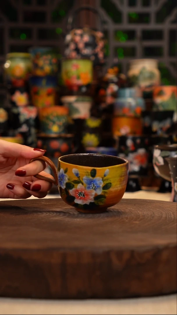 油画   釉下彩  杯子