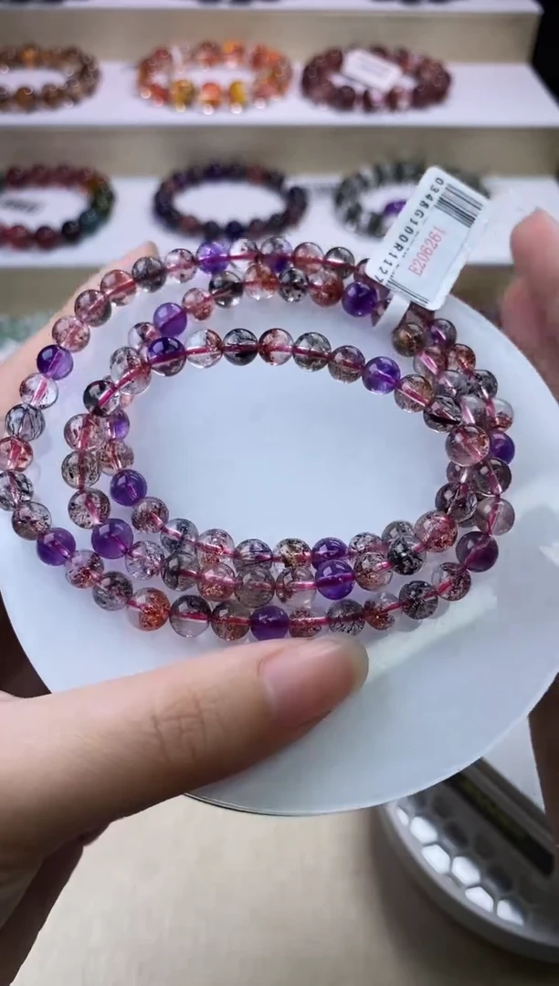 【闪购商品】水晶手链未镶嵌黑加仑超七多圈6m+