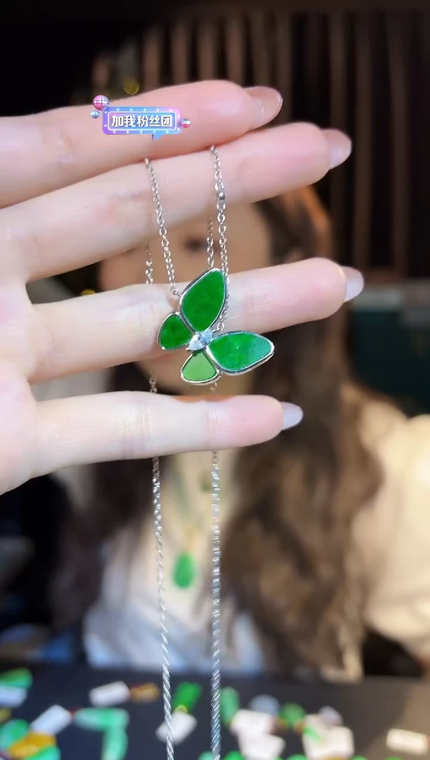 【闪购商品】翡翠颈饰银S925镶嵌 缅料A货/支持复检/一件