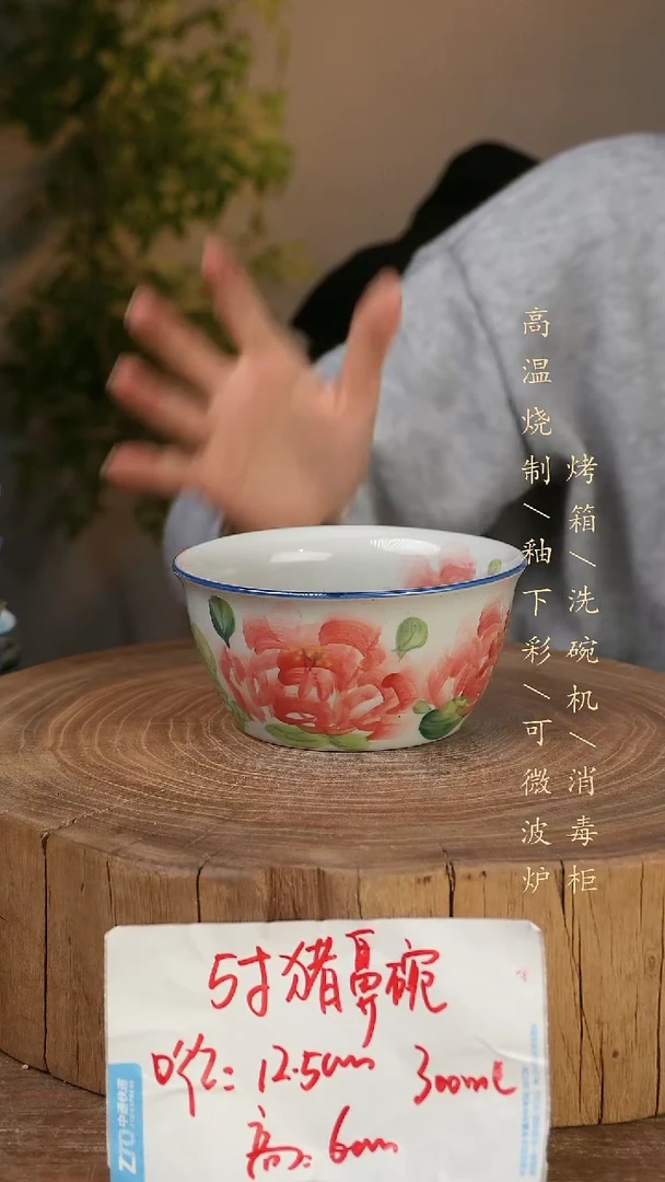 碗瓷景德镇手工手绘高温瓷釉下彩