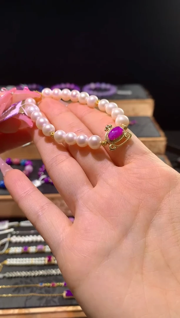 苏纪石（舒俱来）18K金镶嵌.手串