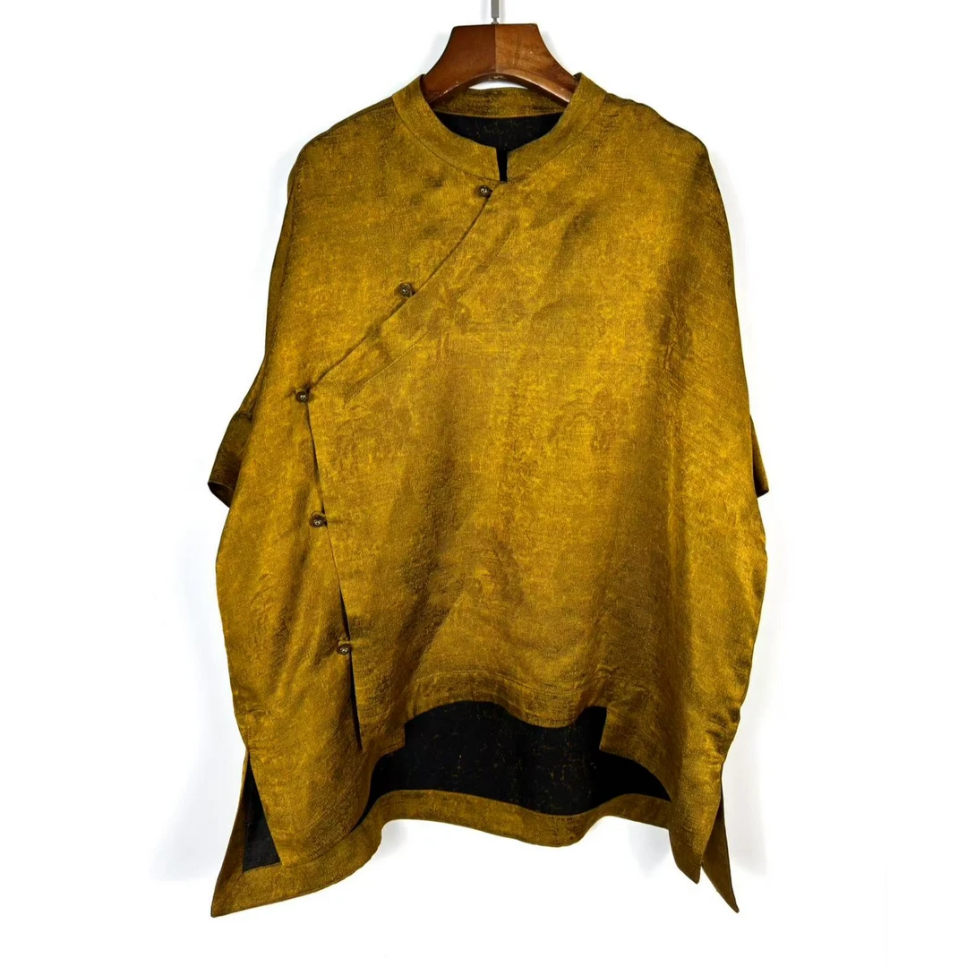 朱总原创设计缃纹捻玉上衣2025新款国风新中式旗袍领衬衣XZS077X