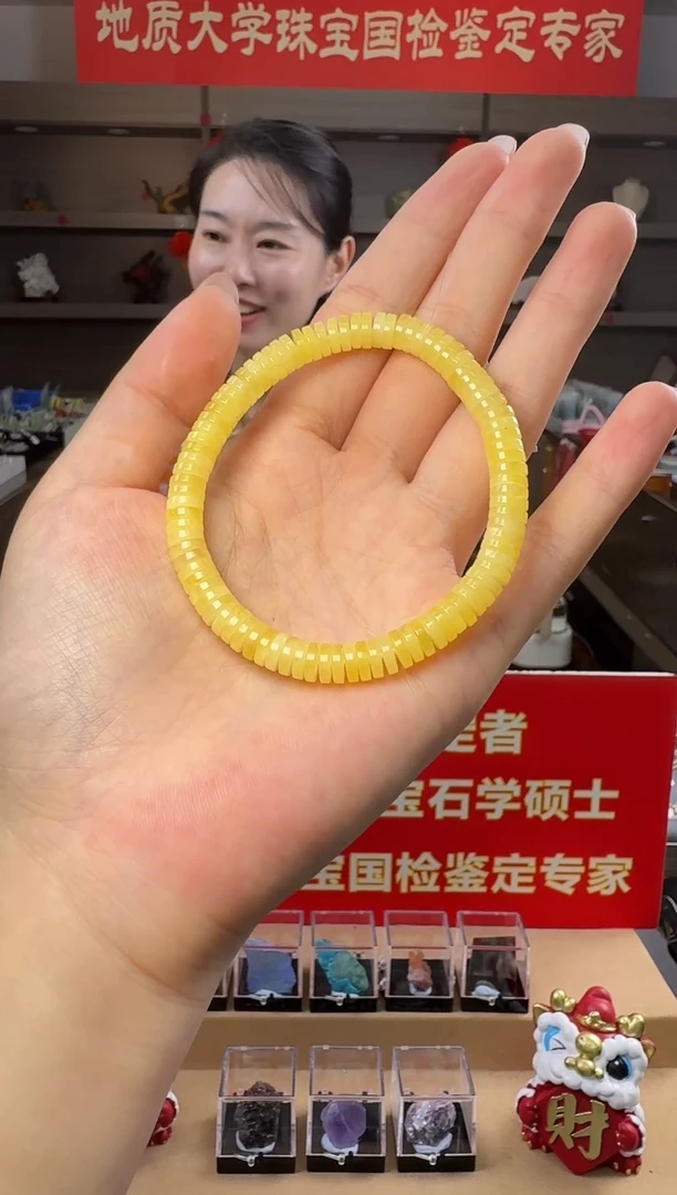 手串蜜蜡未镶嵌天然蜜蜡药片款手串6-6.5mm