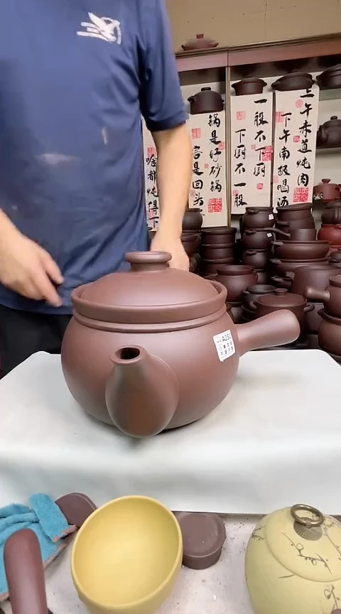 宜兴紫砂微瑕4.5升侧把养生壶A231