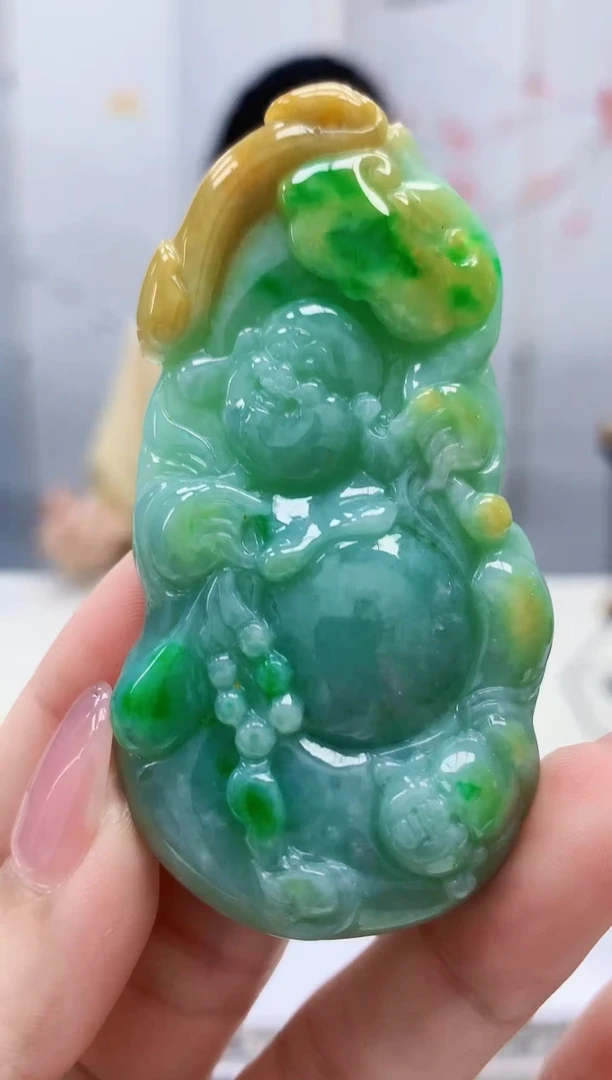 定制翡翠未镶嵌5156xm-毛货挂件54