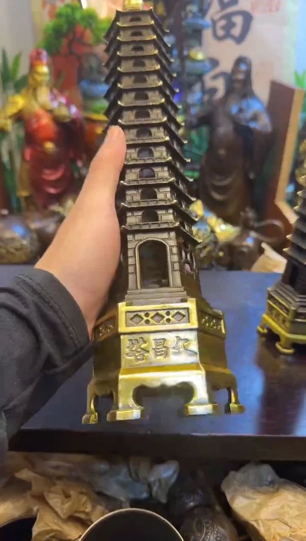 潼潼古铜只卖真铜！（大号铜鎏金工艺文昌塔）