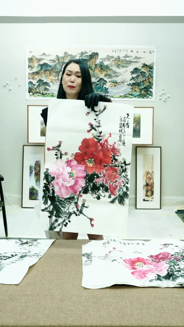 国画与**缘68*45李法良手绘花鸟软片