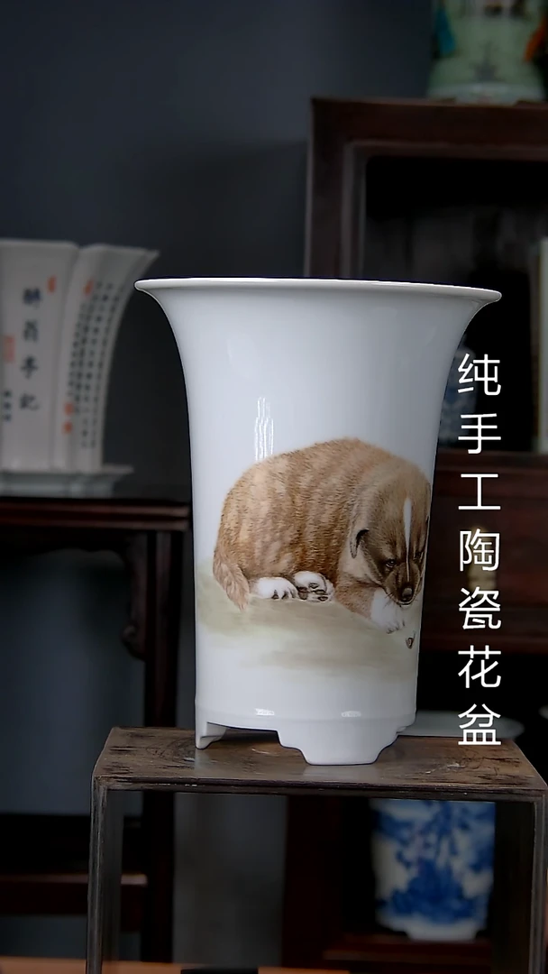 三*景德镇陶瓷 手工花盆