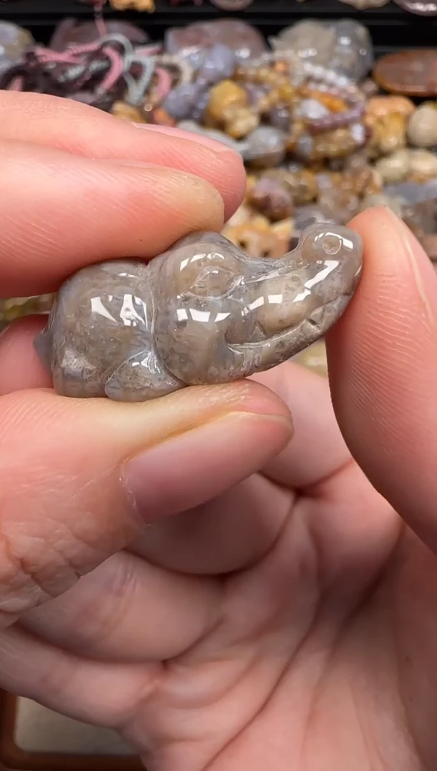 硅化珊瑚（珊瑚玉）未镶嵌颈饰030