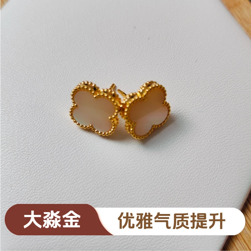 【质检发货】源头工厂-18k白贝母耳钉 (单只）-DM