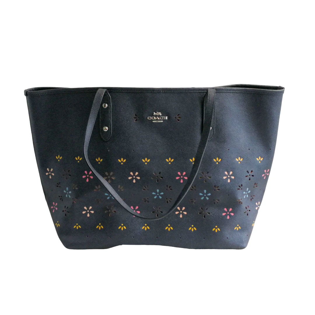 95新 COACH/蔻驰 coach 镂空小花托特包 a030530