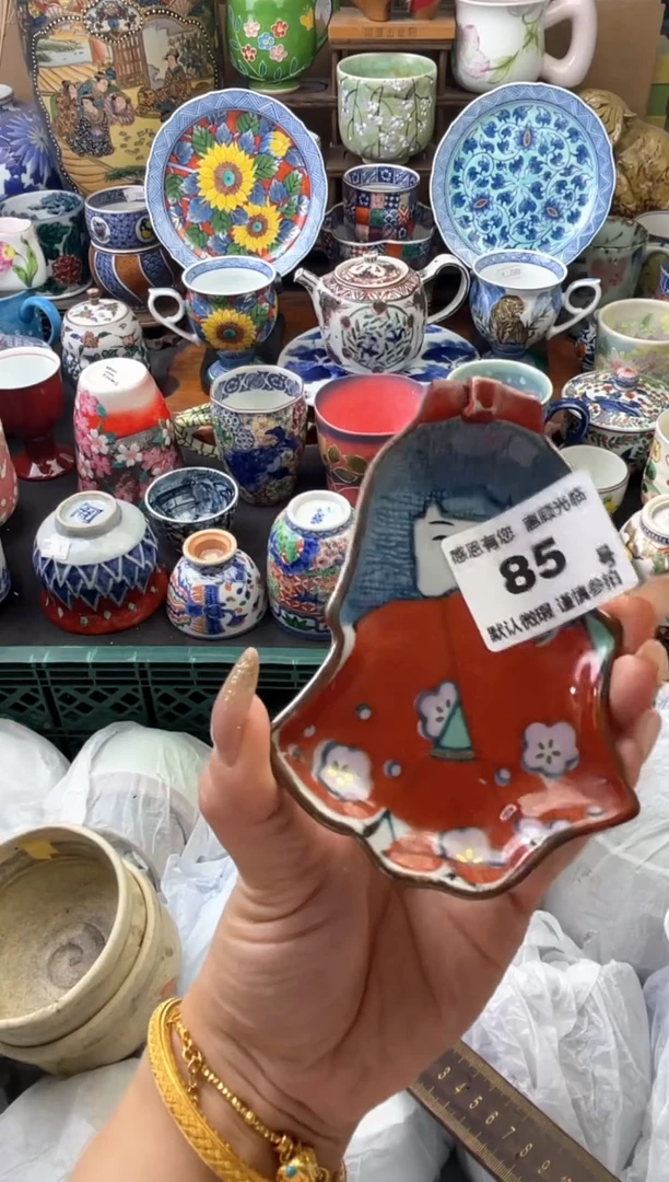 瓷片小*子85号六六工艺品瓷器