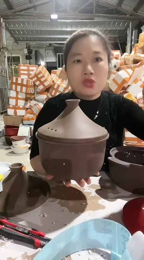 陶瑕疵紫砂内胆带盖5420