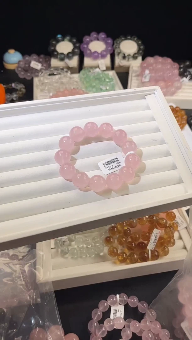 未镶嵌手串水晶多样性发一粉晶16mm