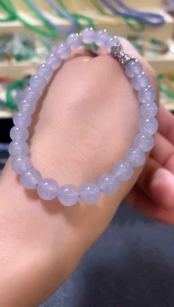 未镶嵌手串翡翠z21紫色有色差