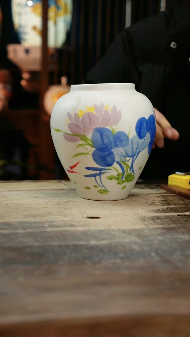 【闪购商品】瓷片景德镇纯手工釉下彩精品花瓶