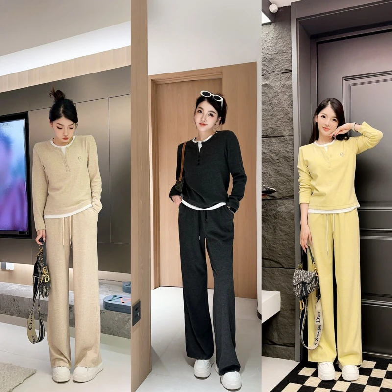 秋季夏韵时尚套装修身百搭不规则假两件套装