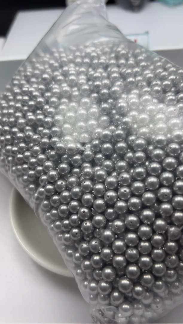 未镶嵌拼合珍珠（马贝珠）颈饰w276奶奶灰6mm*40颗