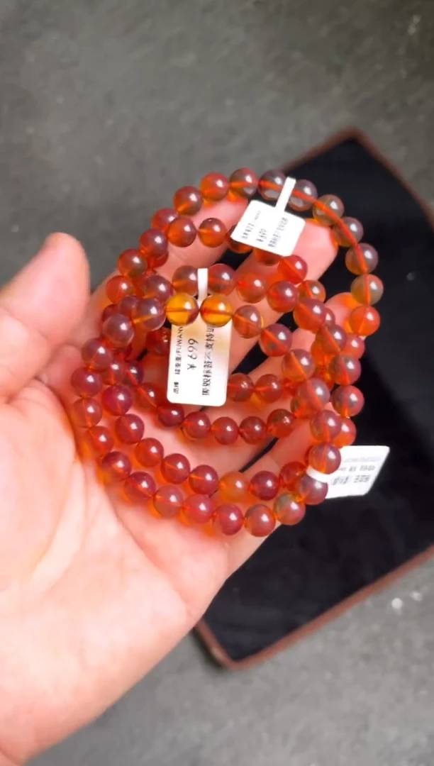 琥珀未镶嵌珠宝奇石/多样性发一件/紫杉醇/8mm+
