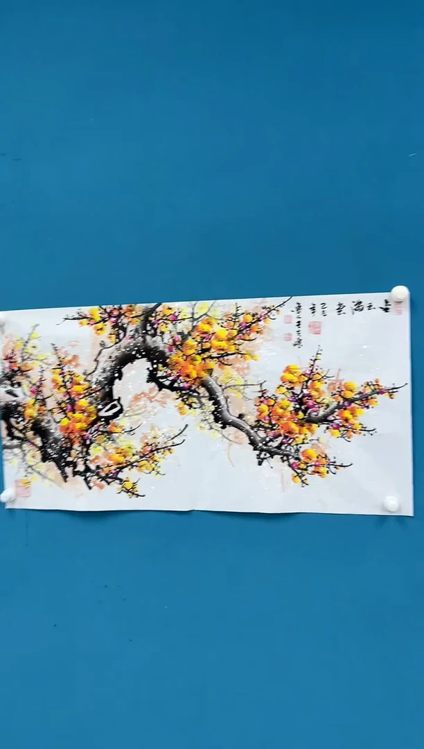 国画王夫怀-三尺梅花-金梅-019