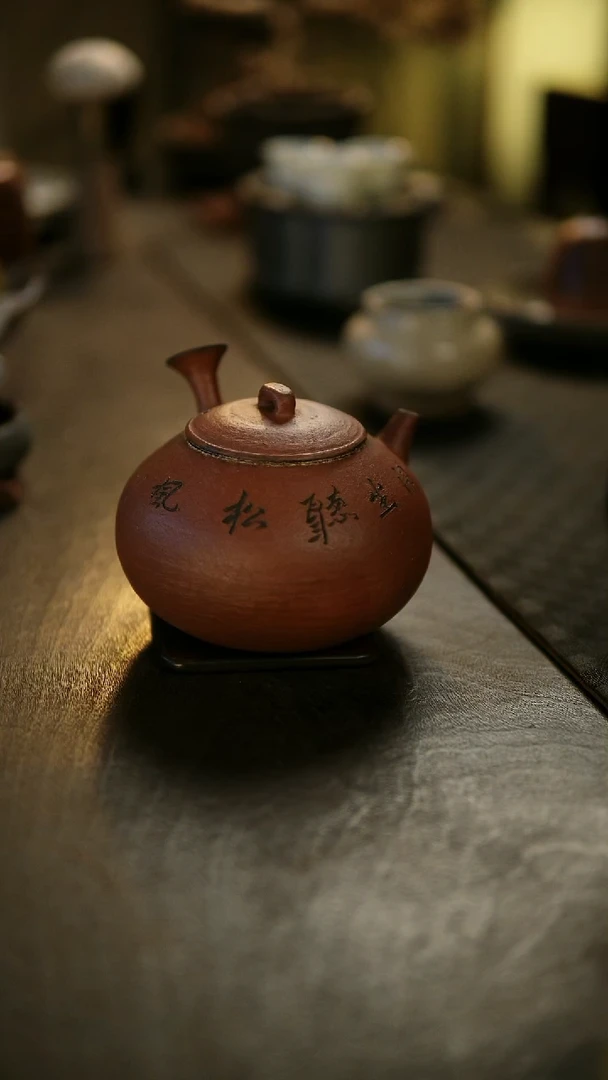 阿眠     松风舍陶泥红色化妆土侧把