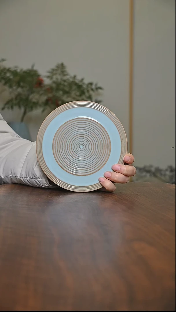 壶承 天青 微瑕 朱法喜款