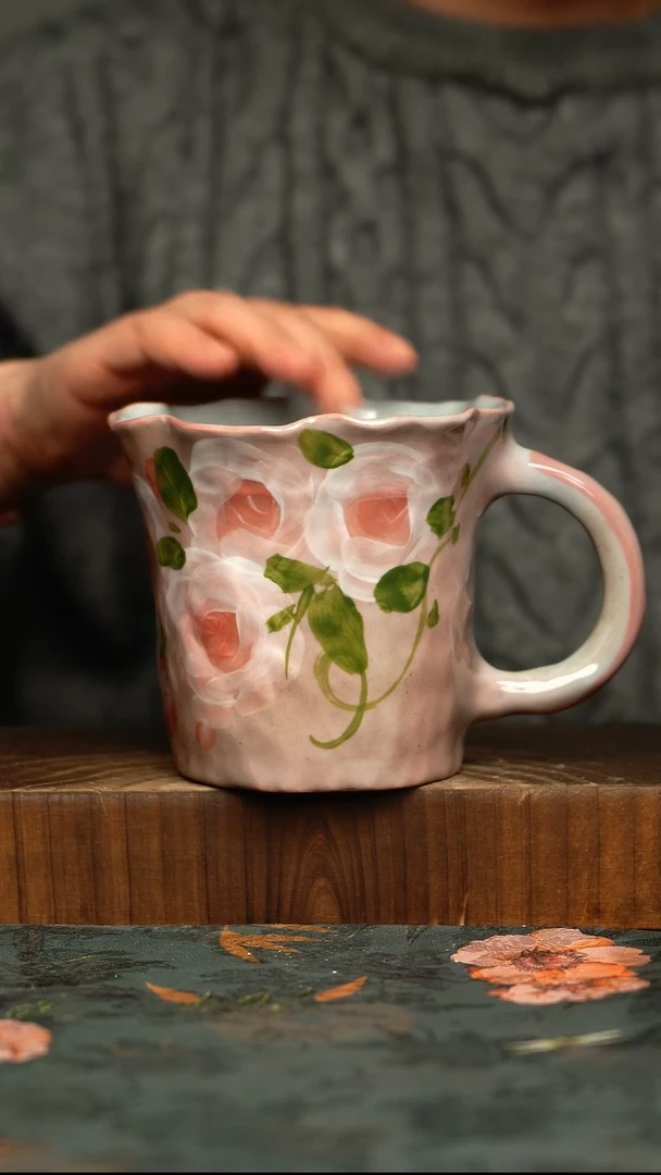 杯釉下彩手工手绘同款陶器